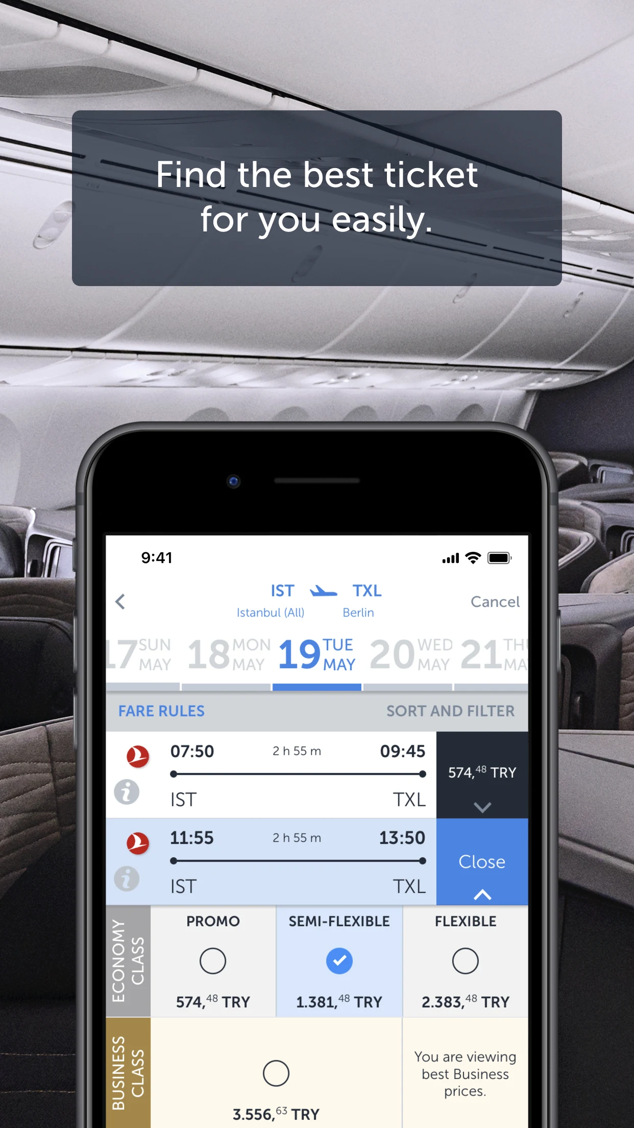 Turkish Airlines Flight Ticket screenshot